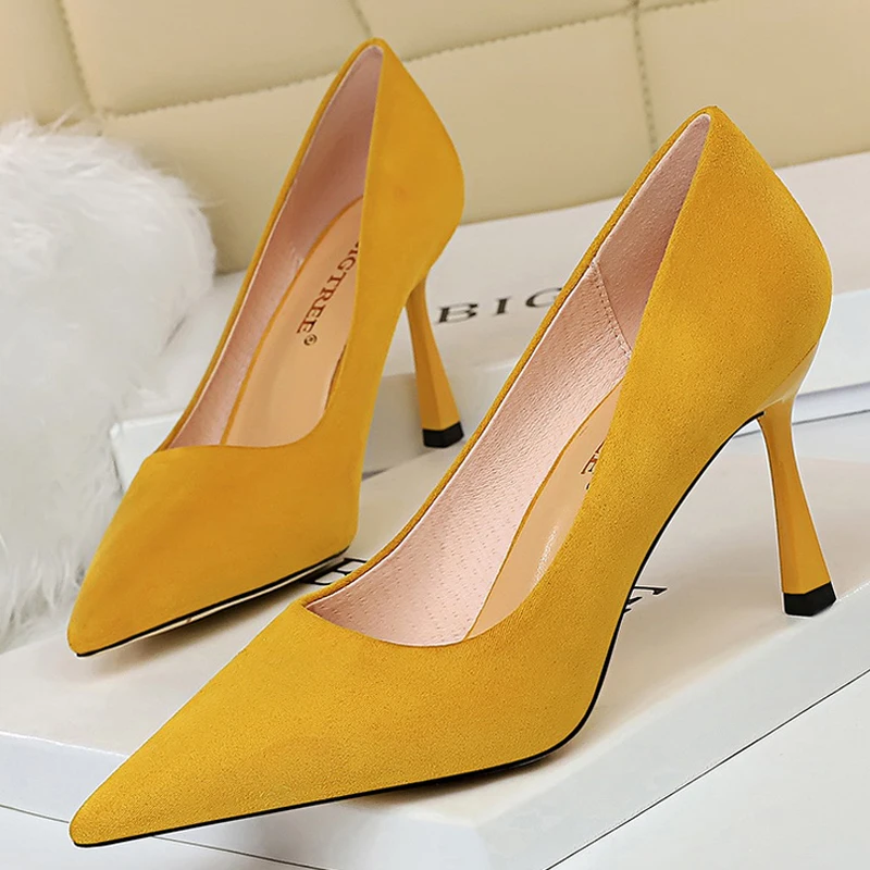 

New Shoes Woman Pumps Suede Women Shoes Fashion Office Shoes Kitten Heels 2022 New High Heels Female Shoes Plus Size 42 43