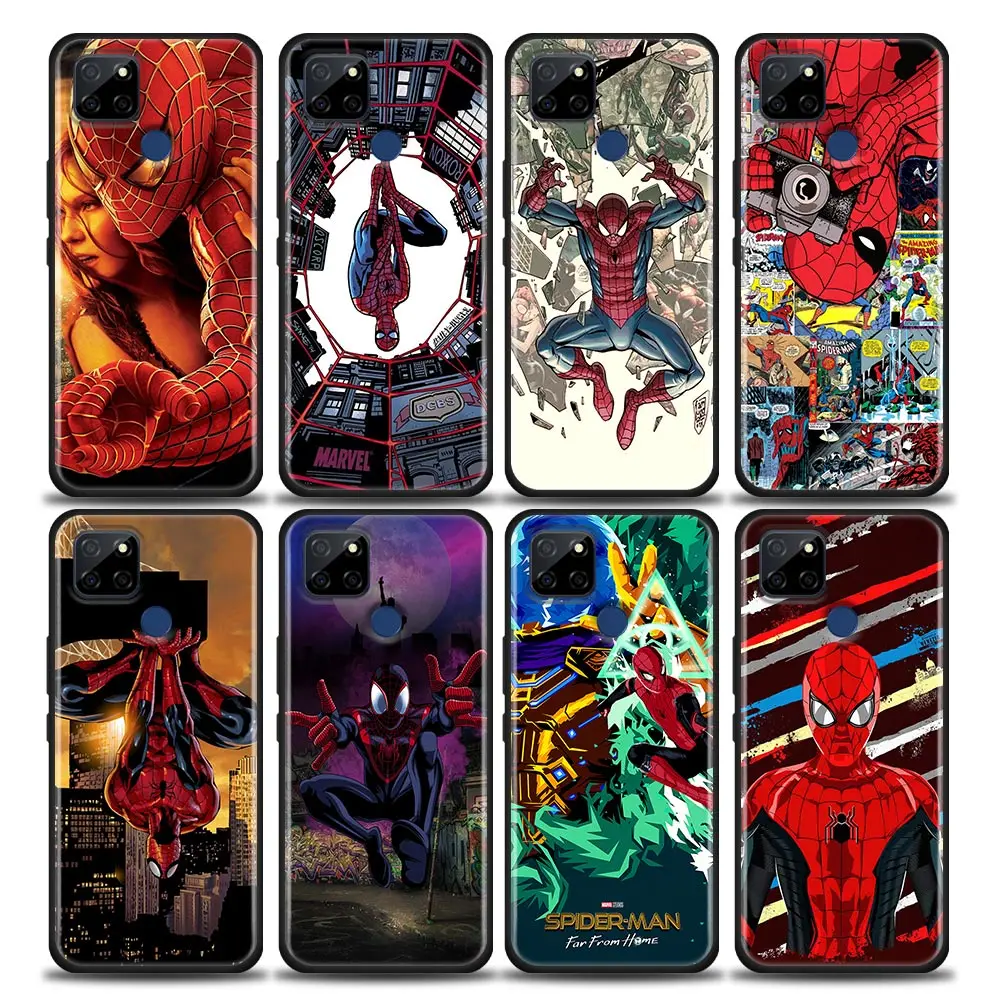 

Marvel Heros Spiderman Funda Coque Phone Case for Realme 5 6 7 7i 8 8i 9i 9 XT GT GT2 C17 Pro 5G SE Master Neo2 TPU Case Capa