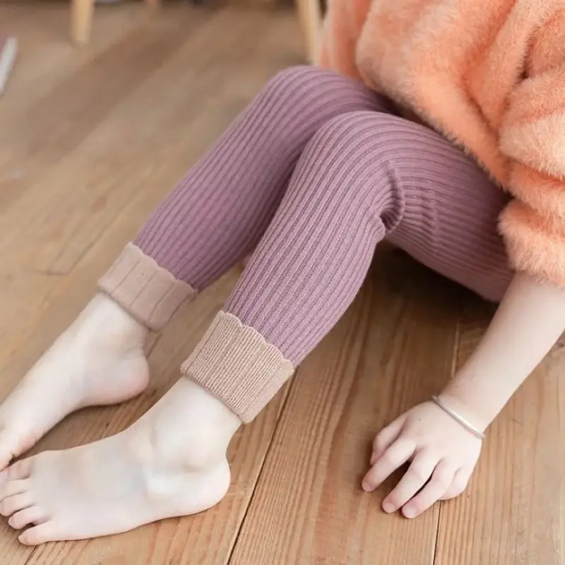 Autumn Winter Baby Girls Leggings 2021 Thick Warm Pants Kids Girls winter Pants Children Trousers images - 6