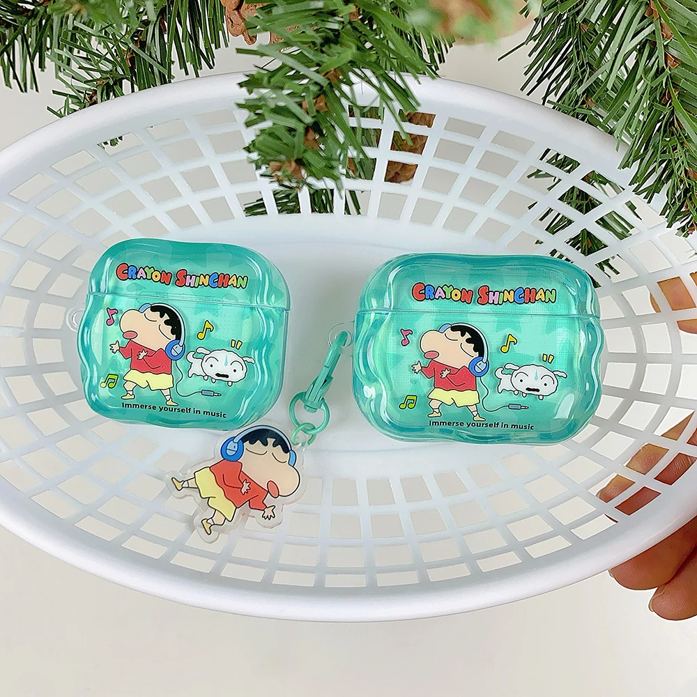 Фото Милый мультяшный аниме-чехол для наушников C-CrayonShin-chan для Airpods 4 2 3 1 Pro 3 2, защитный чехол для беспроводной Bluetooth-гарнитуры №2