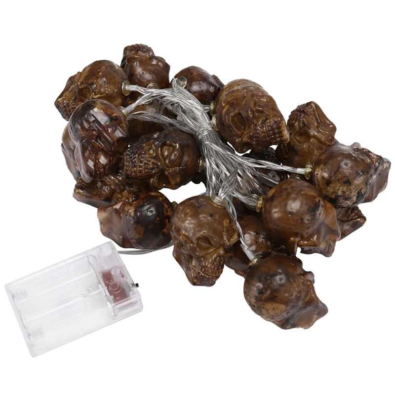 

LED Halloween Skull String Lights Lamp DIY Hanging Horror Halloween Decoration For Home Party Supplies 20LED