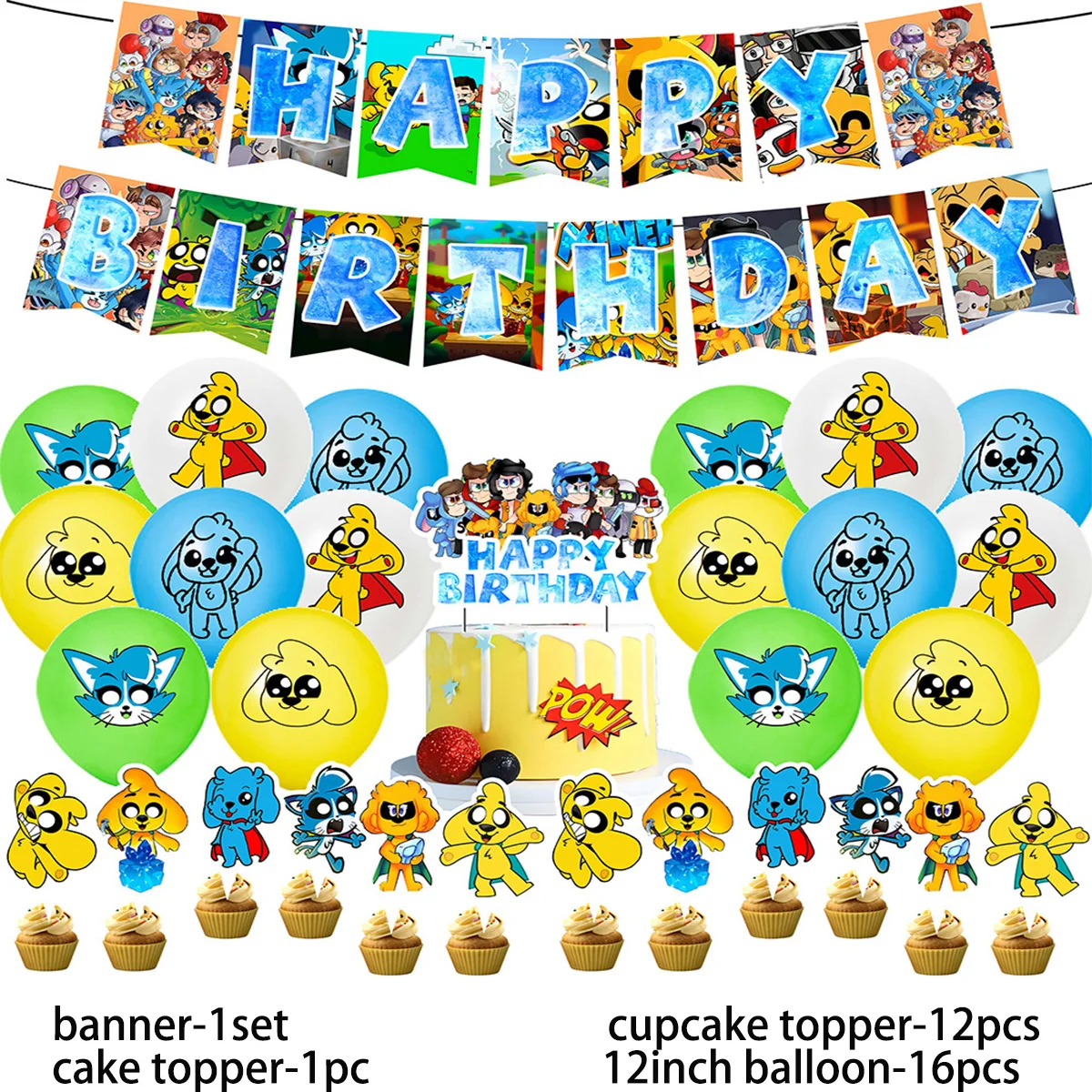 Мультфильм Mikecrack тематические принадлежности для дня рождения декоративные