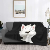 westie cute puppy plush blanket west highland terrier fun blanket flannel sofa bedding lounge