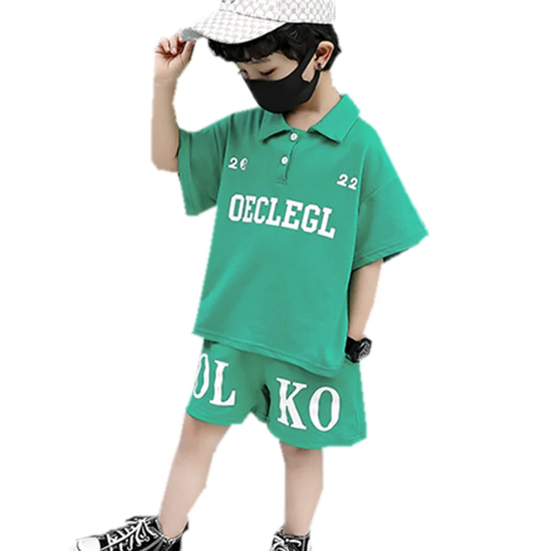 2022 Summer Boys Clothing Sets Cotton Sports Suit for Kids Toddler Boy Clothes Sets Polo Shirts + Shorts 2pcs Outfits 2-11 Yaers