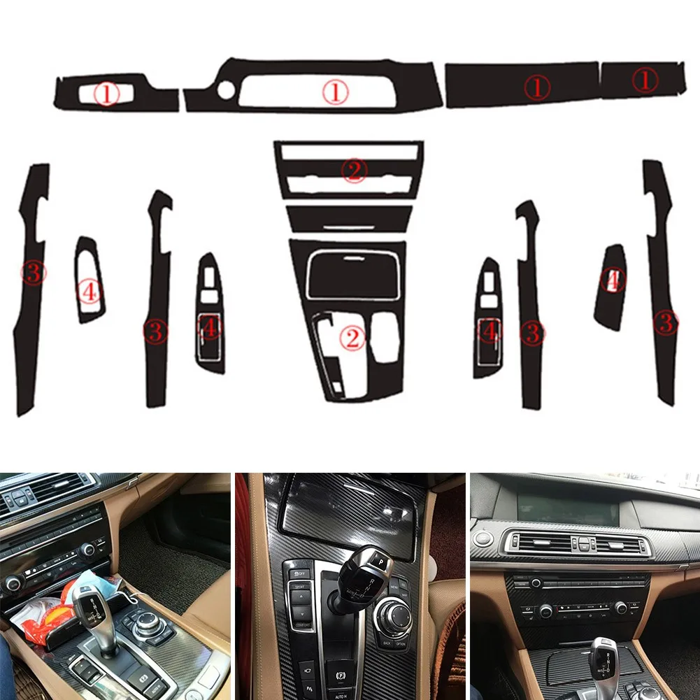 

Автомобильная консоль для приборной панели из углеродного волокна 5D для BMW 7 серии 730 740 09-14, блестящая фотография, стикер, абсолютно новый, по...