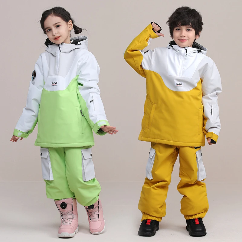 2023 Outdoor Mountain Girl Snowsuit Winter Warm Kids Ski Set Jacket Pants Children Snowboard Outfit Windproof Waterproof Clothes