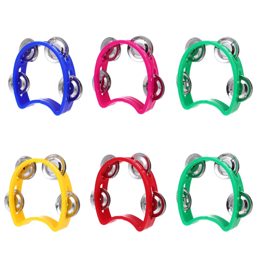 

6 Pcs Flower Bell Circle Four Musical Toys Orff Tambourines Party Plaything Metal Toddler Handbells