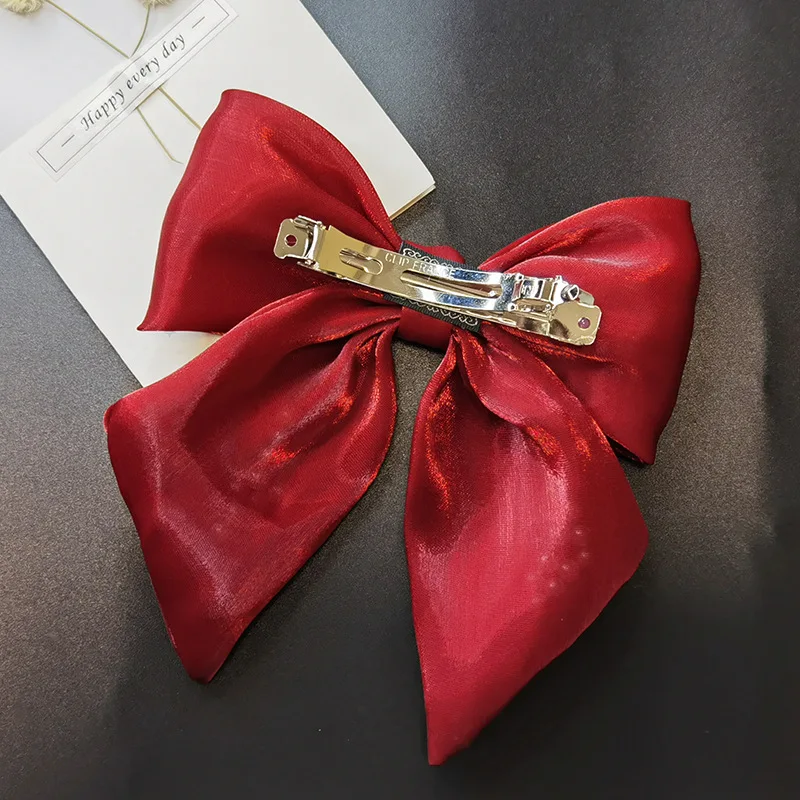 Модная новая жемчужная заколка Lystrfac с большим бантом зажим на верхнюю часть