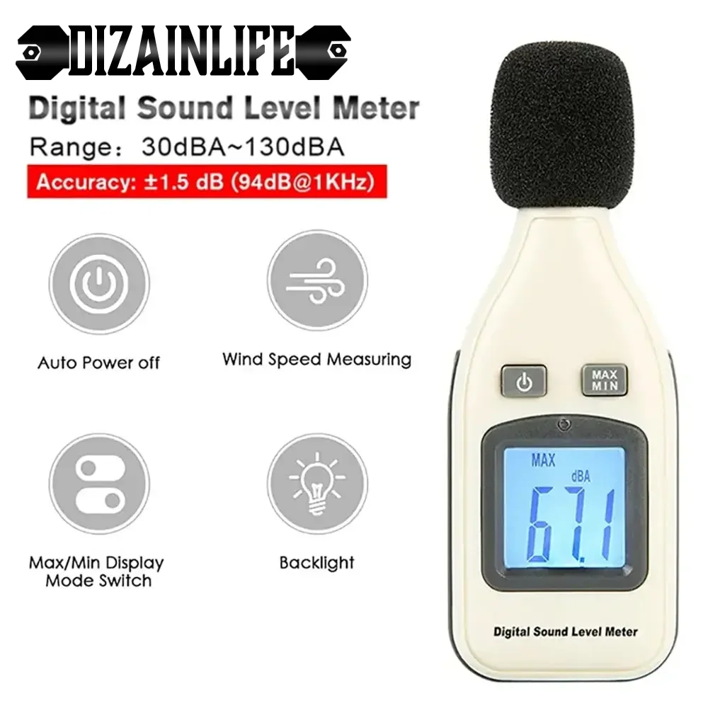 GM1351 цифровой измеритель уровня звука децибел Регистратор Тестер 30 ...