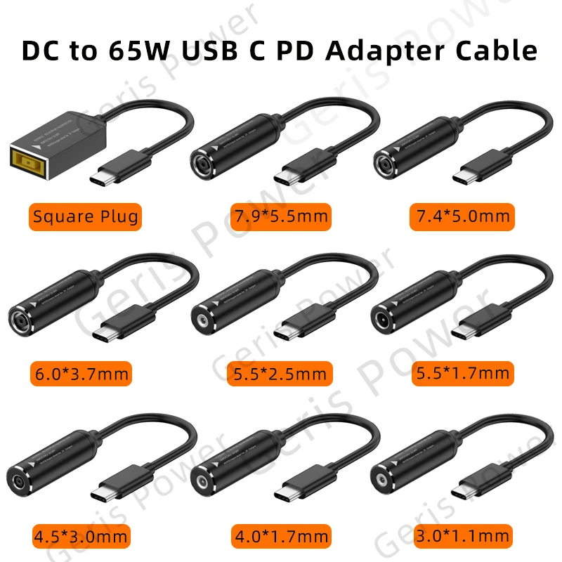 

Кабель для быстрой зарядки DC-USB C PD 65 Вт, адаптер, конвертер Type C PD, разъем питания для MacBook, Lenovo, Samsung, Huawei