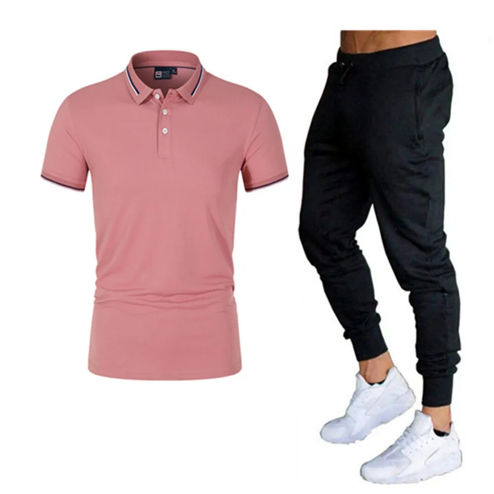 

Men's 2 Piece Fishing T-Shirt Short Sleeve Summer Men's Polo Short Sleeve + Pants Sportswear Men's Basketball Shirt Sportswear