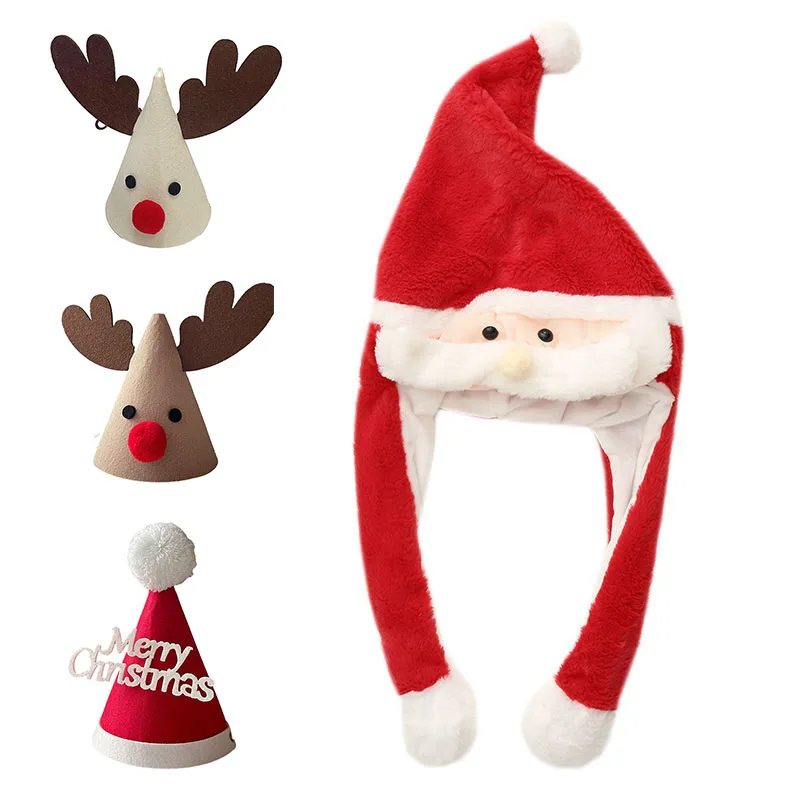 

Милая необычная светящаяся Детская плюшевая шапка Санта-Клауса, многофункциональная Милая теплая фотоигрушка, аксессуары для женщин