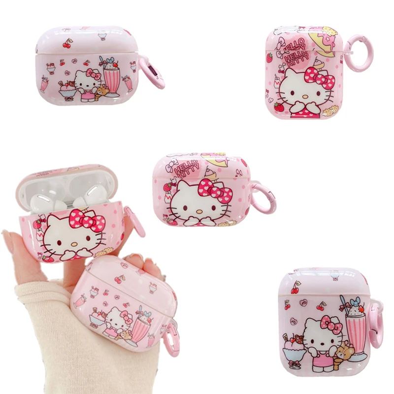 

Мультяшный милый защитный чехол для наушников Hellos Kittys Kawaii аниме Airpods чехол беспроводной Bluetooth Airpods 3 Pro 1/2 рукав аксессуар