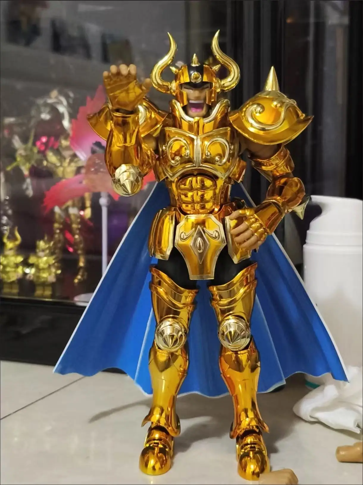 Фото Фигурка CS Model Saint Seiya Mythical Cloth Ex Taurus Aludiba, 24K Золотой Святой, Рыцари Зодиака, подвижная, коллекционная, подарок №3