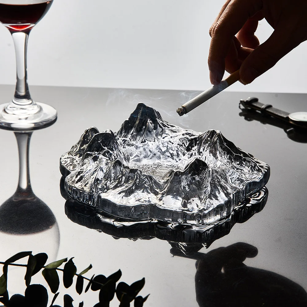 

Anti Fly Ashtray for Home Smoking Desk Accessories Boyfriend Gift Glass Ashtray