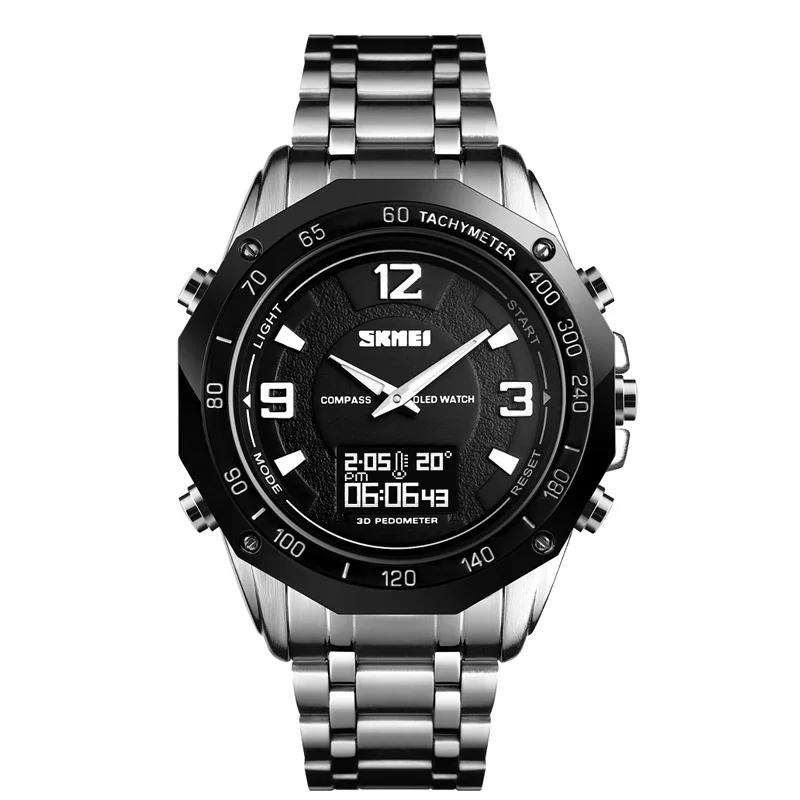 

SKMEI Men Digital Watch Luxury Compass Temperature Electronic Wristwatch Fashion Calorie Pedometer Sport Wristwatch Man Watches