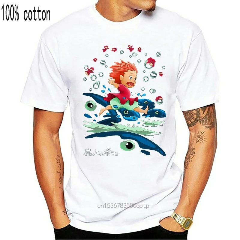 

Футболка унисекс с изображением золотой рыбки по морю | Понё, Миядзаки 2020, модные мужские модные крутые рубашки, Лидер продаж