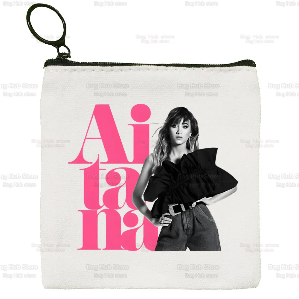Singer Aitana Ocana Cartoon Coin Purse Female Mini Canvas Art Cute Key Case Coin Purse Student Wallet