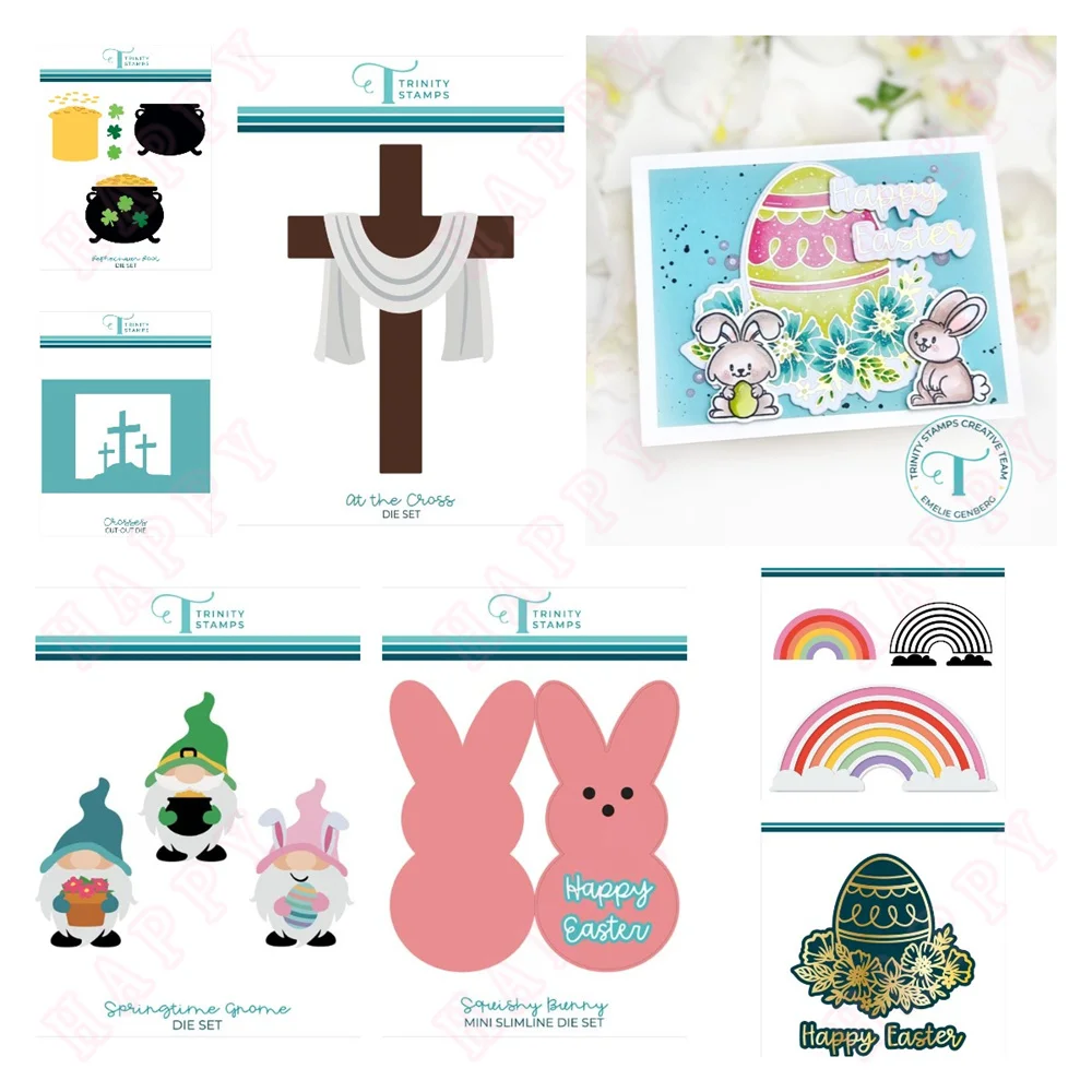 Leprechaun Bunny Rainbow Spring Time Gnome Die Set Металлические пресс-формы для сделай сам