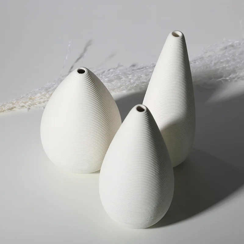

Nordic white plain boiled water drop ceramic vase home furnishings living room flower arrangement restaurant decoration