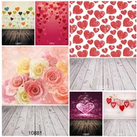 vinyl custom valentine day photography backdrops prop love heart rose wooden floor photo studio background 211215 12