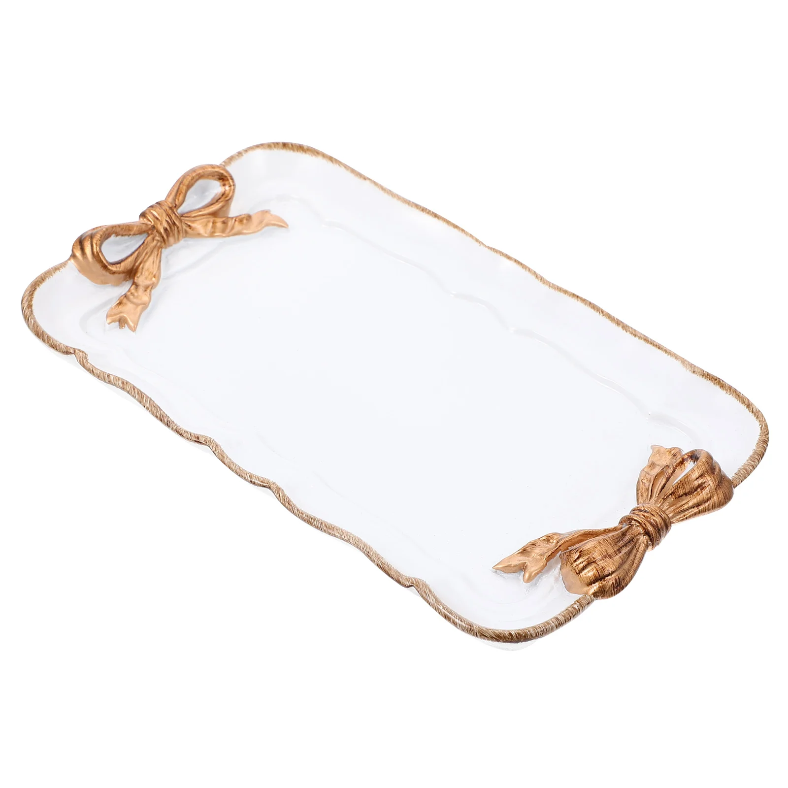 

Home Ceramic Jewelry Tray Creative Bowknot Jewelry Plate Desktop Jewelry Holder