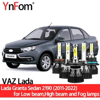 ynfom vaz lada special led headlight bulbs kit for granta sedan 2190 2011 2022 low beamhigh beamfog lampcar accessories