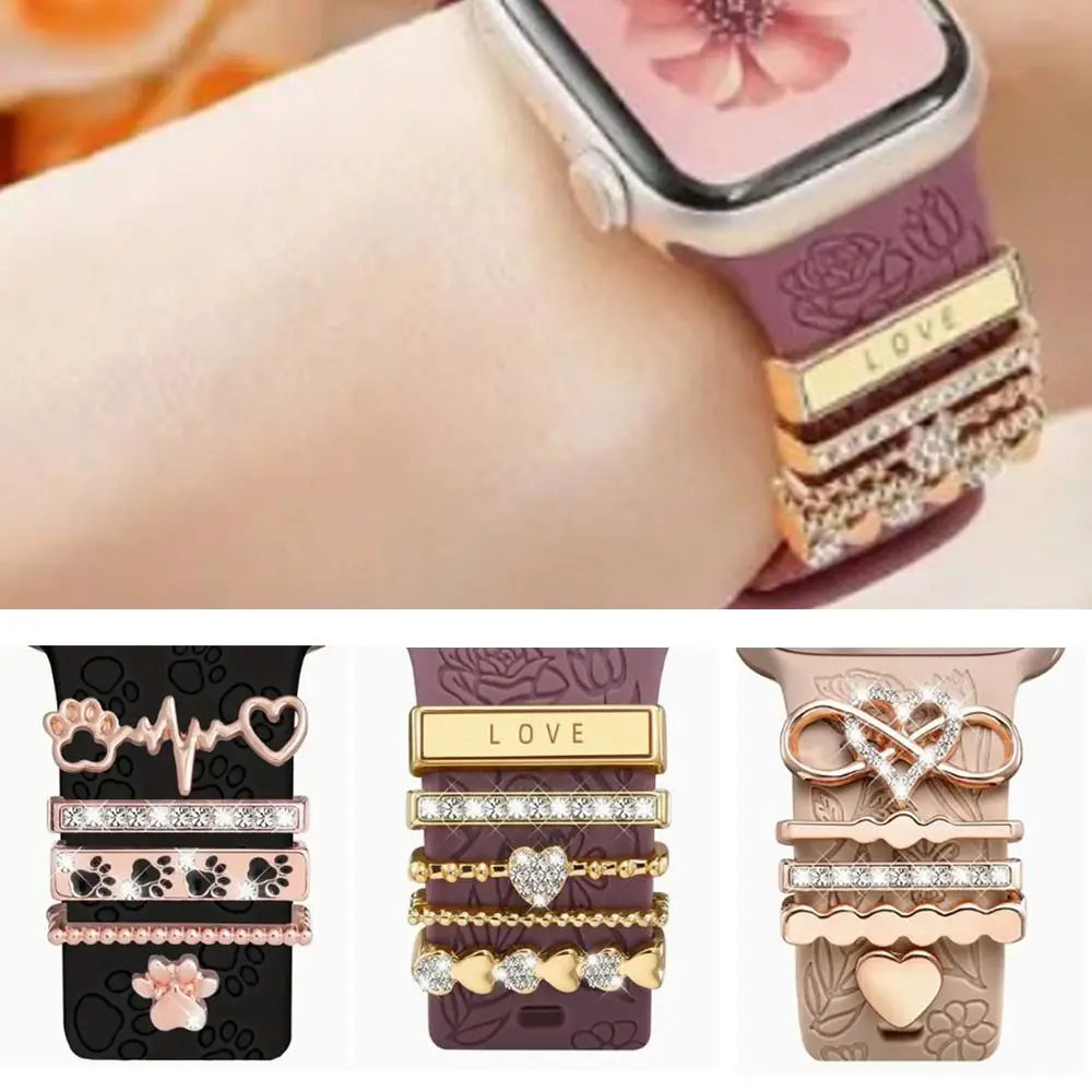 Модный металлический ремешок декоративное кольцо браслет брошь для часов