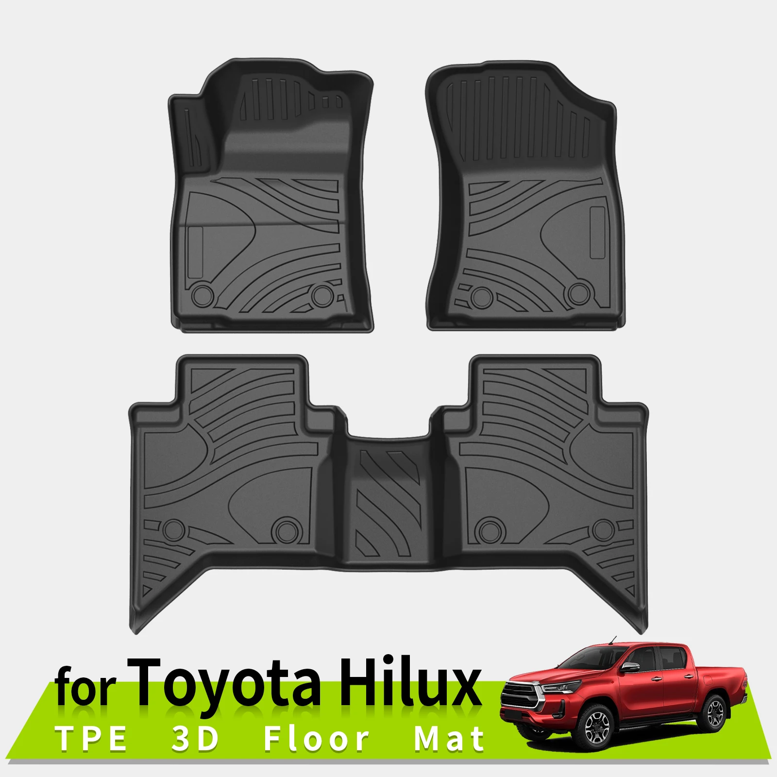 

3D Floor Mats Trunk Pad for Toyota Hilux REVO 2015-2022 Anti-Slip Waterproof Accessories TPE Left Right Hand Driving