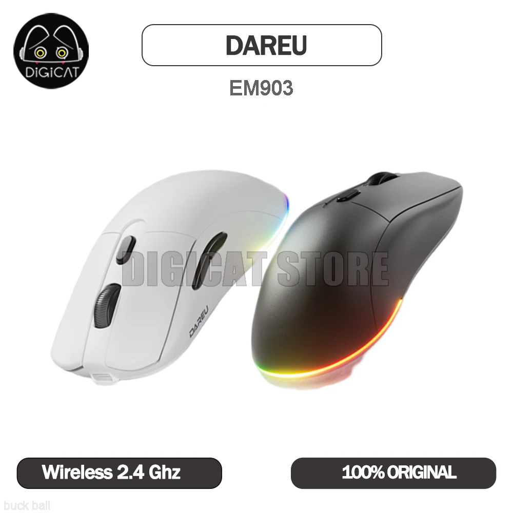 

Dareu EM903 Mouse Gamer 2 Mode 2.4G/Wired 6 Gear Adjustable Wireless Mouse RGB Light Weight 6 Buttons For Office Gaming Mouse