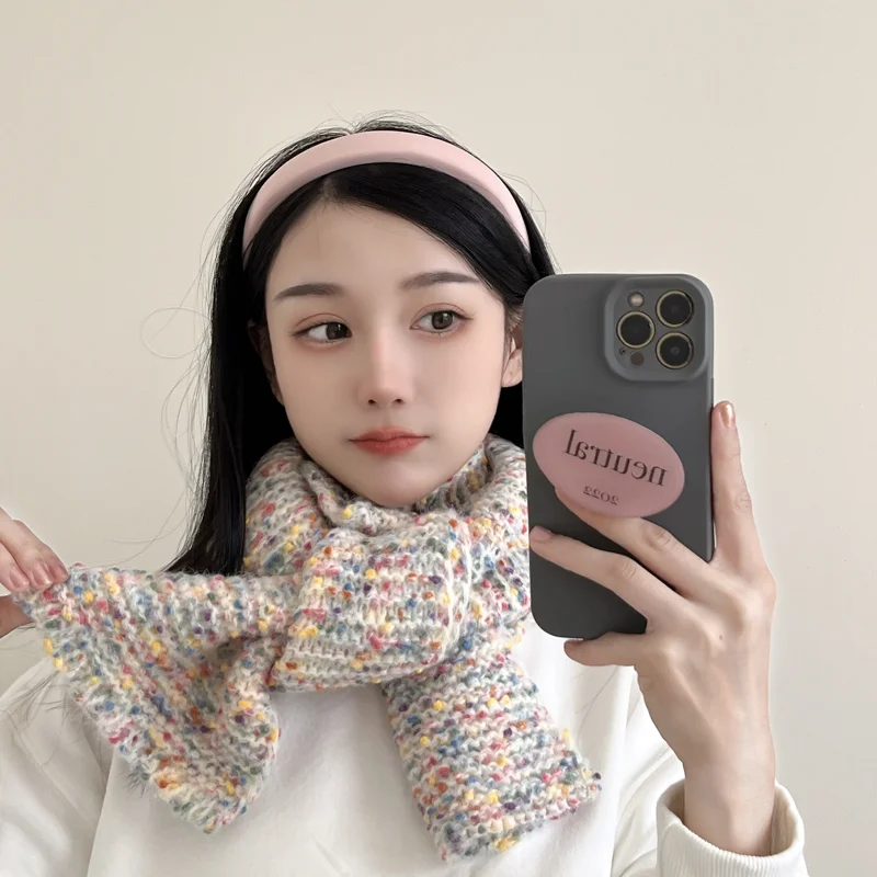 

Winter Cute Multicolor Dot Dot Scarf Warm Winter Small Narrow Shawl Women Lovely Fashion Casual Scarves For Women