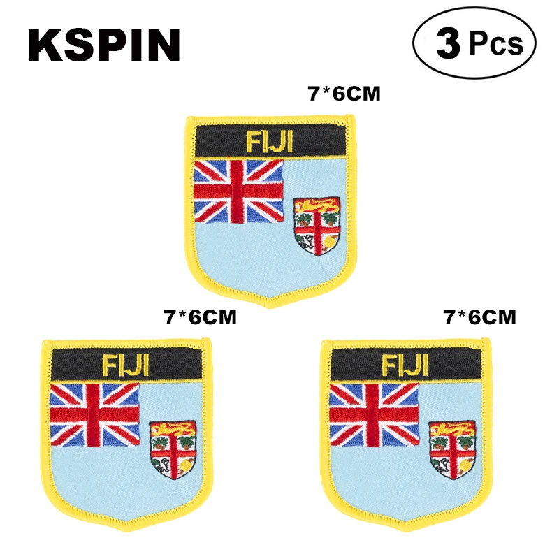 

Fiji Shiled Shape flag patches national flag patches for Cothing DIY Decoration