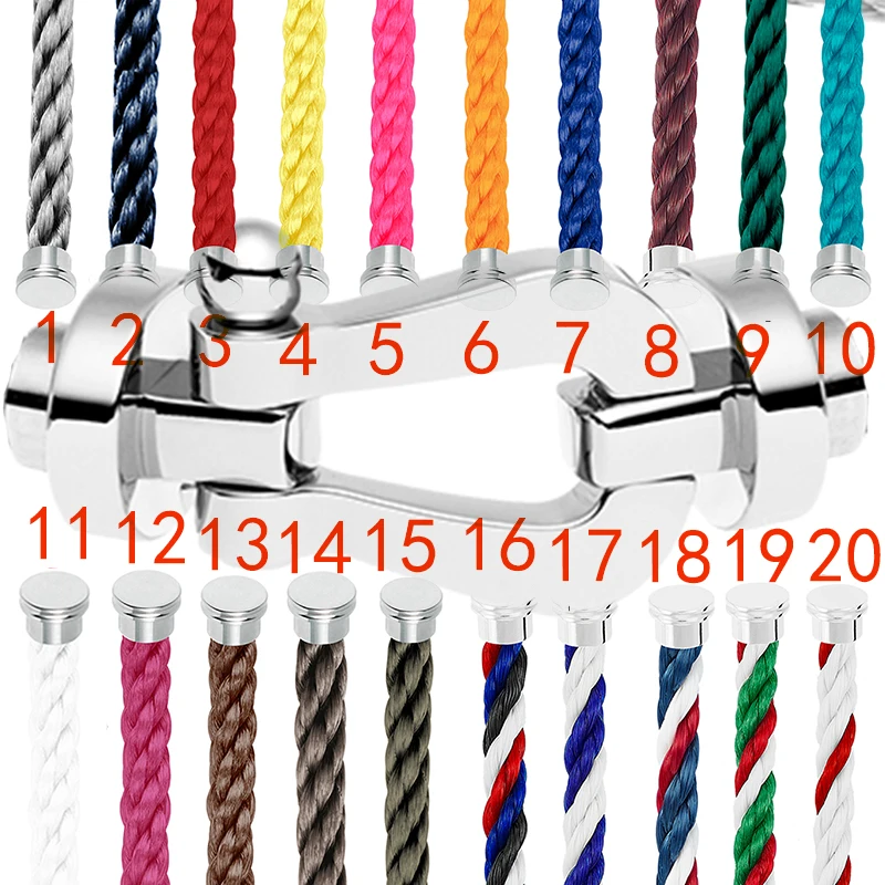 

Force 10 Horseshoe Buckle U Shape Fred Bracelet Large Size for Men 925 Silver Luxury Jewelry With High Quality Corderie