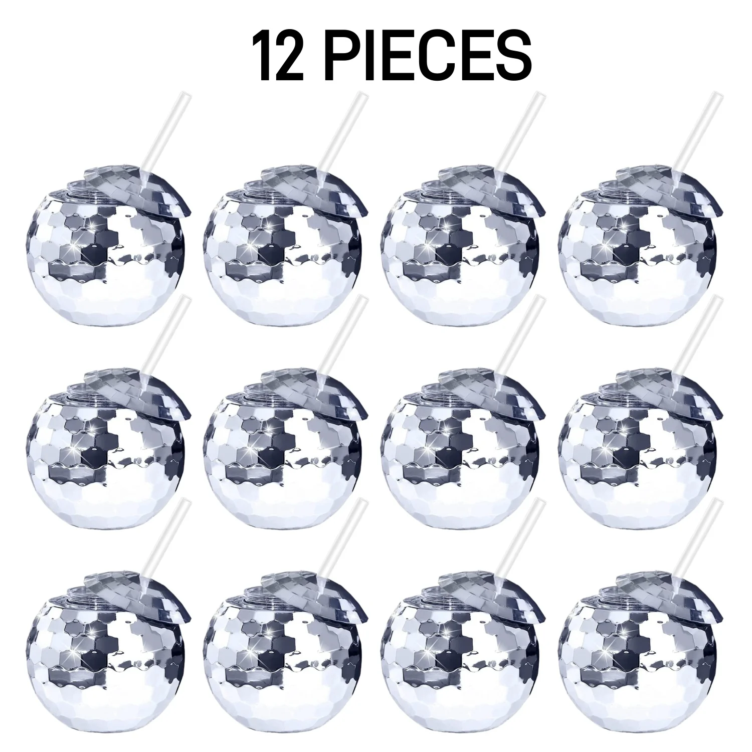 

Стаканы для коктейлей диско-шар 18 унций серебристые/розового золота