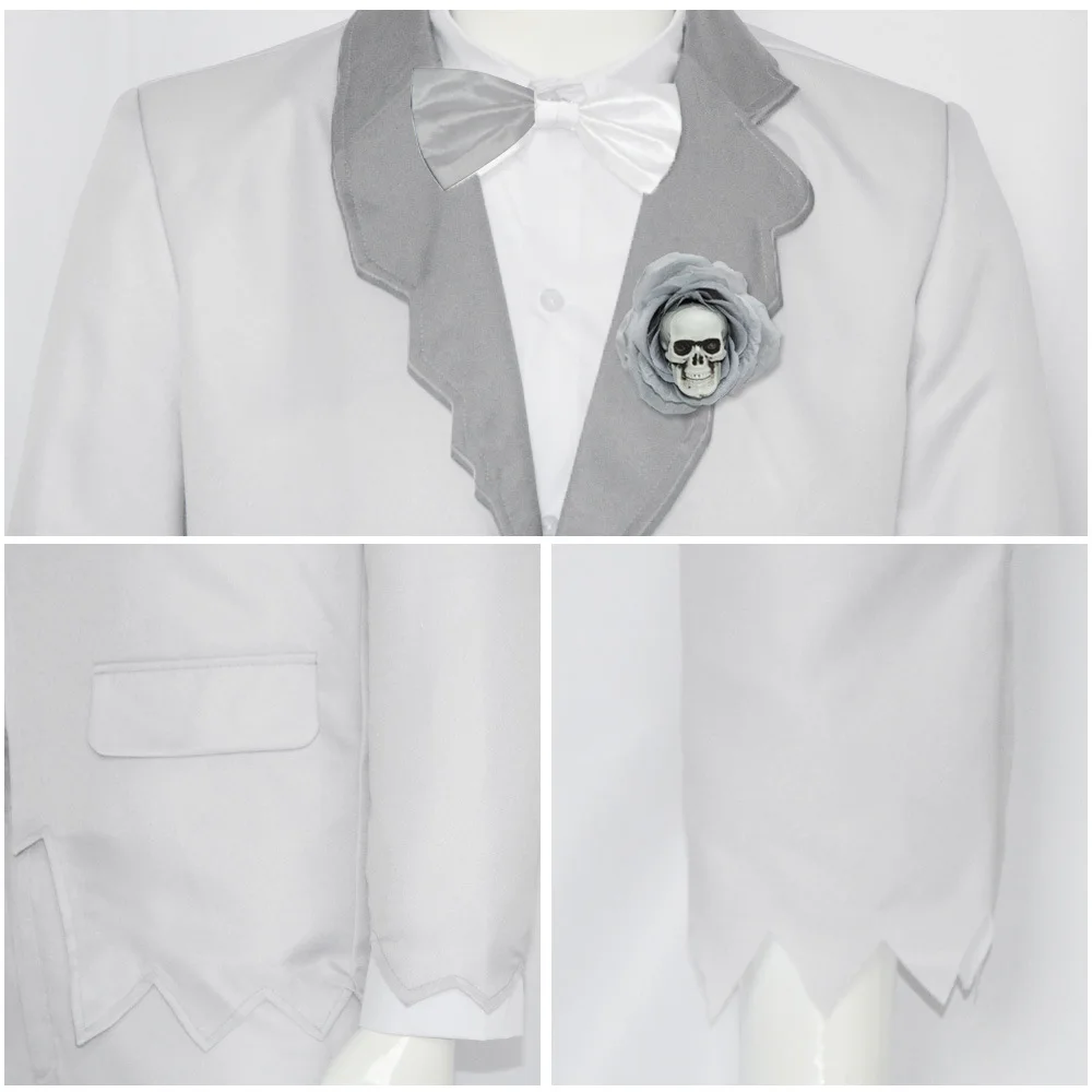 

Страшный костюм невесты Эмили в виде зомби, косплей, костюм Виктора, белый костюм, труп, Хэллоуин, ролевые игры, свадебные наряды