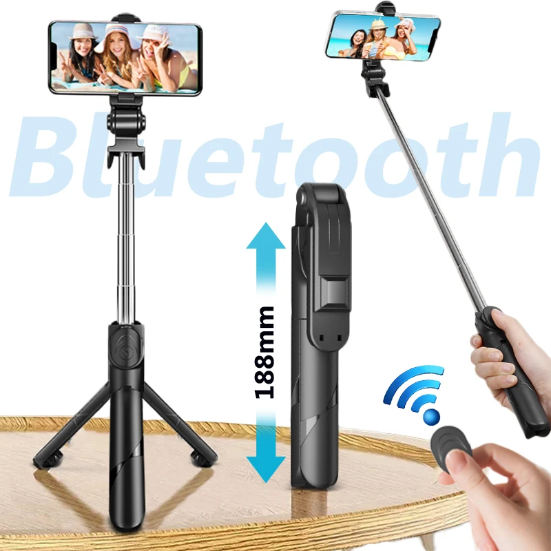 Портативная беспроводная селфи-стойка с дистанционным вращением на 360 ° Портативная беспроводная селфи-стойка с дистанционным вращением на 360 °