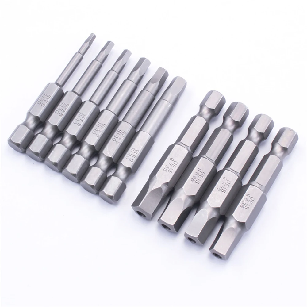 

10PCS 50mm Pentagonal Screwdriver Bits Magnetic 1/4Inch Hex Shank 2.15-7.35mm Screwdriver Bit Set Electric Screwdriver Tool