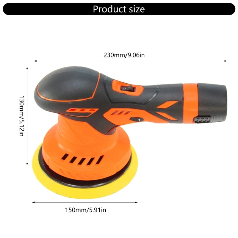 Беспроводная буферная полировальная машина 6-дюймовая портативная с 6