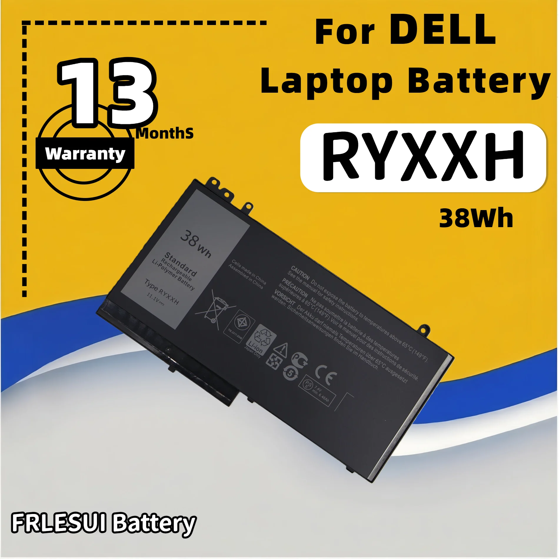 Фото FRLESUI RYXXH аккумулятор для ноутбука Dell Latitude 12 5000 11 3150 3160 3550 E5250 E5450 E5550 серии 13 месяцев гарантия №2