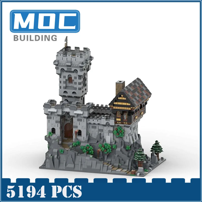 

MOC Abandoned Castle Building Blocks Country City Villa Medieval Castle Bricks Modle Set Puzzle Toys For Kid Gift