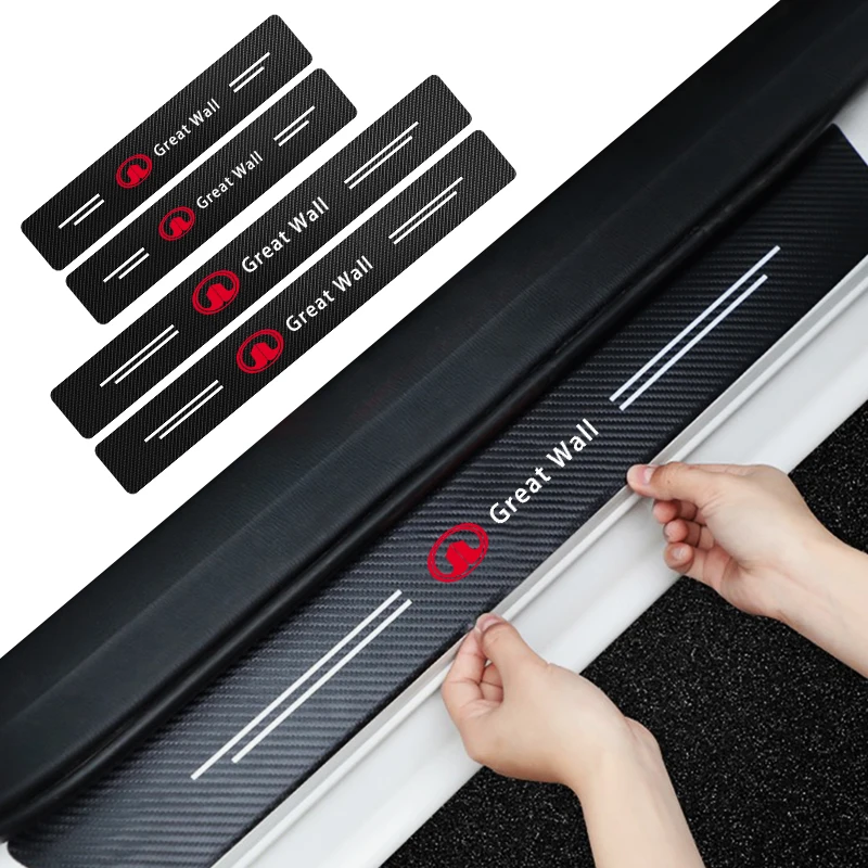 4 шт. наклейка на порог автомобиля из углеродного волокна, автомобильные аксессуары для Great Wall Hover H3 H5 M4 Poer Pao Voleex C30 Wingle 5 Florid