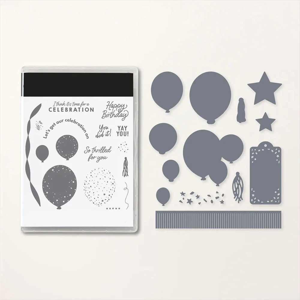 

New Arrival 2023 Balloon Metal Cutting Dies Sets and Clear Stamps for DIY Scrapbooking Card Crafts Making Photo Album Decor