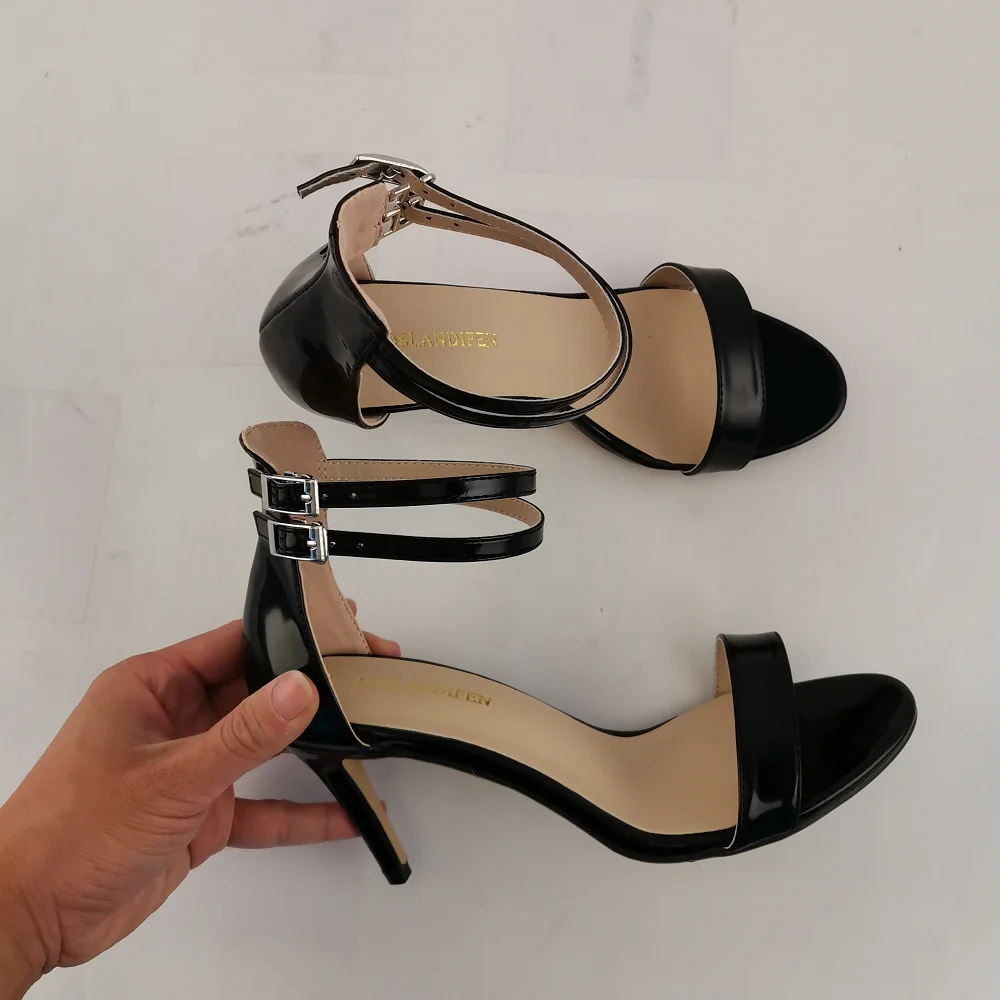 

LOSLANDIFEN 2022 Women Sandals Summer Fashion Brand Thin High Heels Ankle Strap Gladiator Sandal Narrow Band Party Pump Shoes