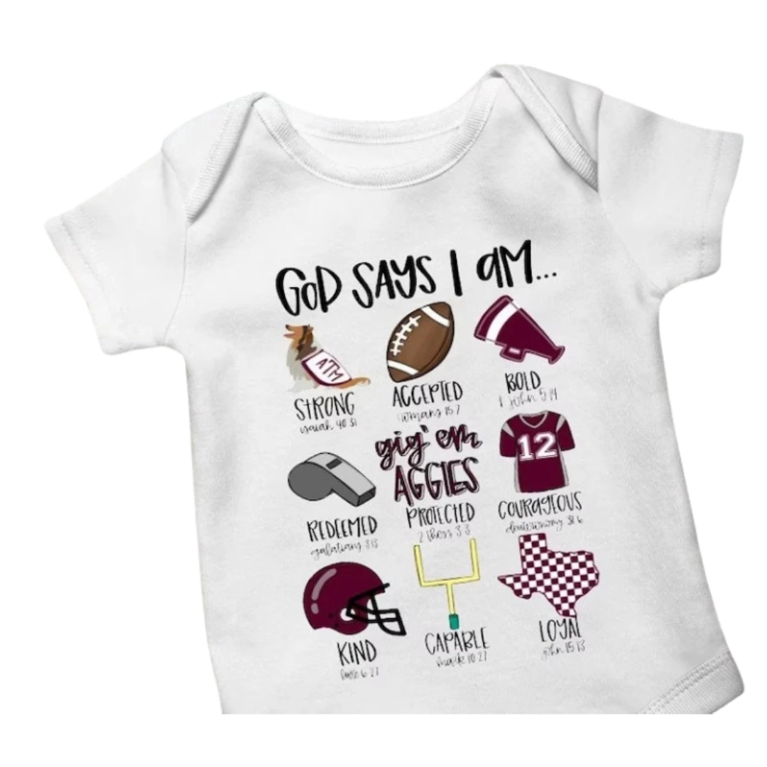 

Texas A&M Baby Bodysuit Outfit Toddler Newborn Gift Pre-Shrunk Baby Rompers