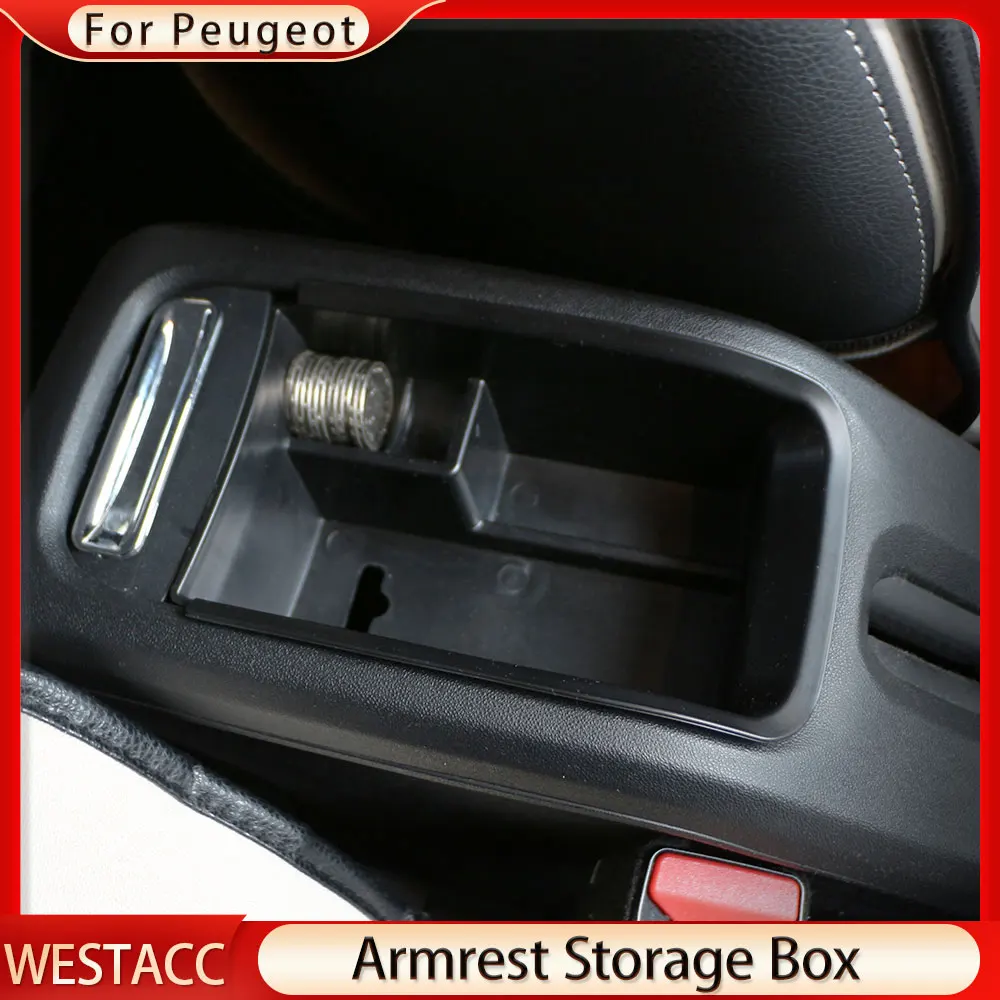

Car Central Armrest Arm Rest Storage Box for Peugeot 2008 2014 - 2019 Organizer Box Container Holder Tray Accessories