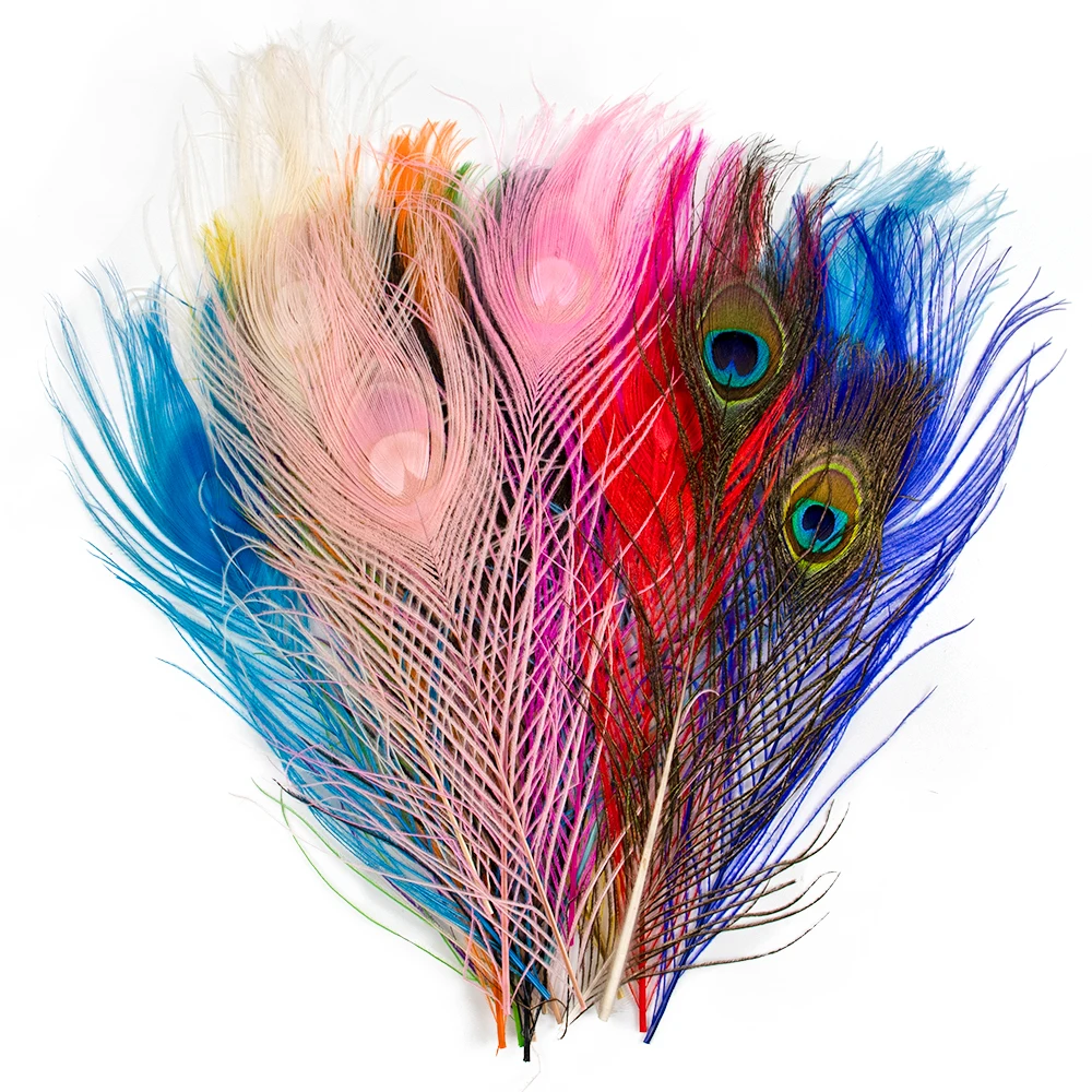 

10Pcs/Lot Natural Dyed Peacock Feather 25-30CM/Peacock Feather for Home Hotel Stage Performance Vase Creative Crafts Accessories