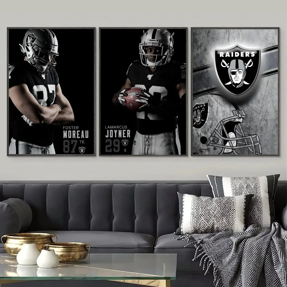 Регби L-Las Vegas Raiders плакат с бумажным принтом для дома гостиной спальни входа бара