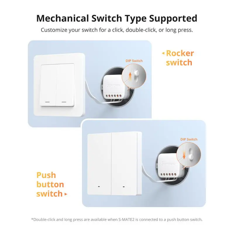 Механический переключатель SONOFF S-MATE2 Extreme Switch Mate с батареей