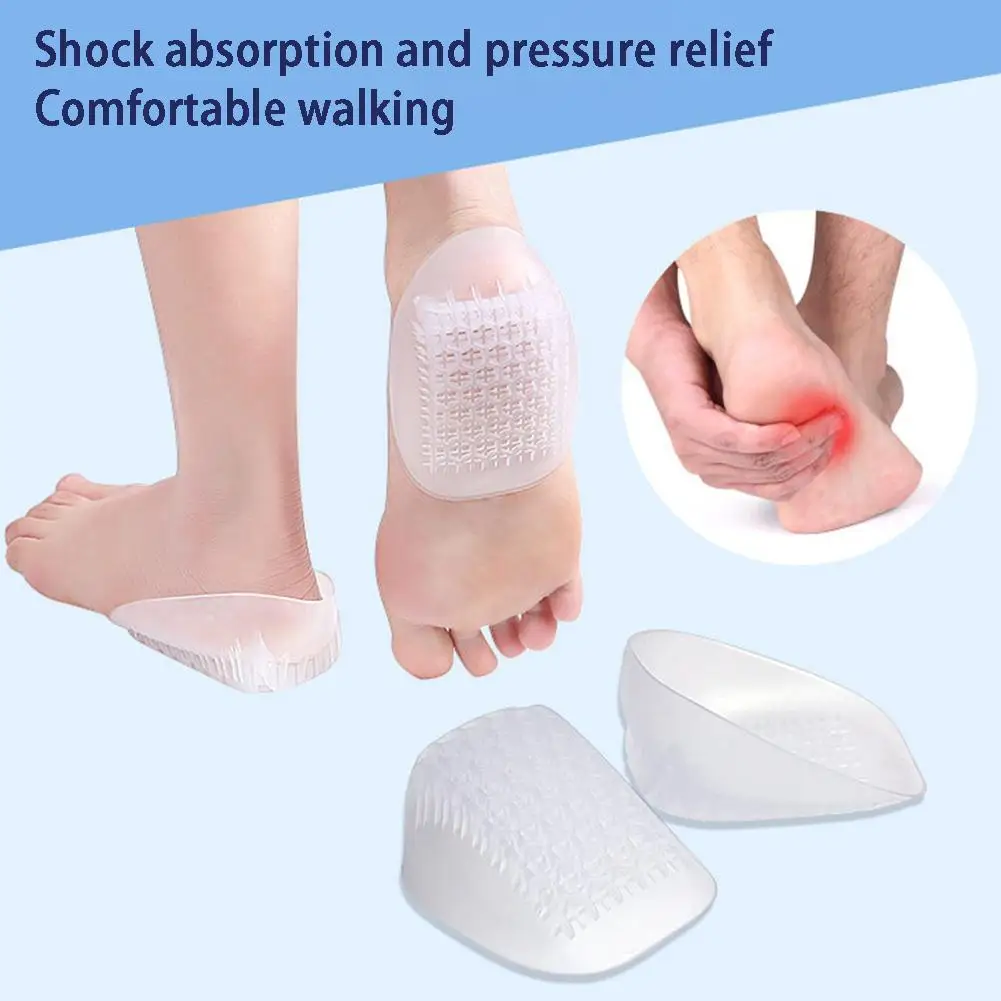 

Silicone Gel Heel Protector Pads Orthopedic Arch Support Non-slip Antiwear Reusable Relief Invisible Cushioning Pads Heel P O7Z6