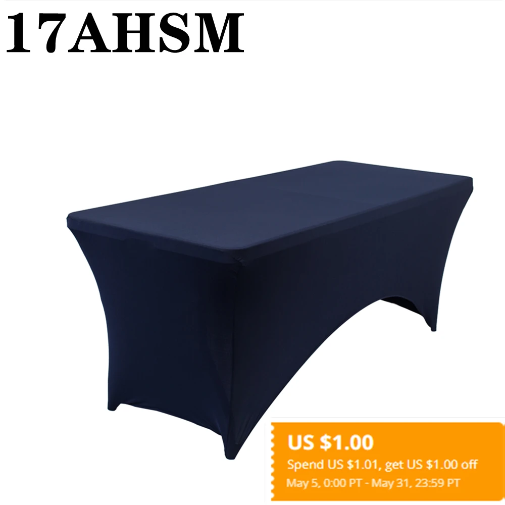 

17AHSM Hotel Kitchen Adjustable Polyester RectangularTablecloth Machine Washable For Outdoor Wedding Party Tablecloth 4/6/8FT